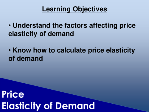 Price Elasticity of Demand