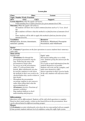 Finding Fractions of Amounts