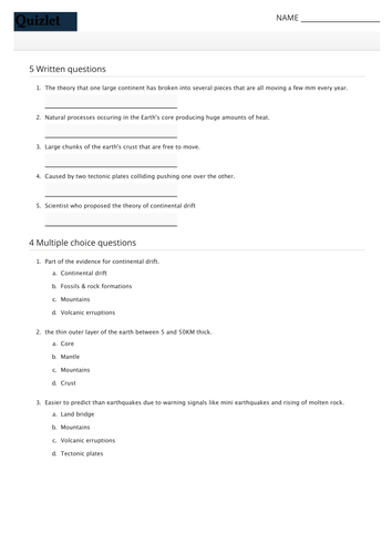 AQA C1.7 Changes in the Earth and its atmosphere