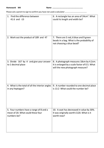 Maths Foundation D to C Revision Pack