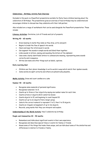 Celebrations - Birthdays Pack