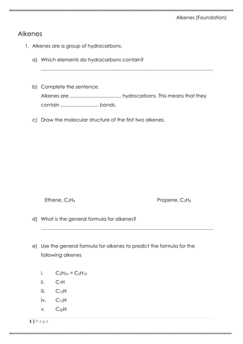 Alkenes