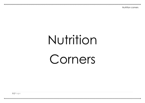 Nutrition and Digestion corners games