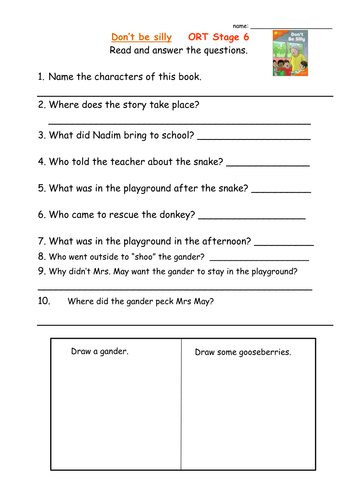 Stage 6. Oxford Reading Tree. Comprehension worksheets.