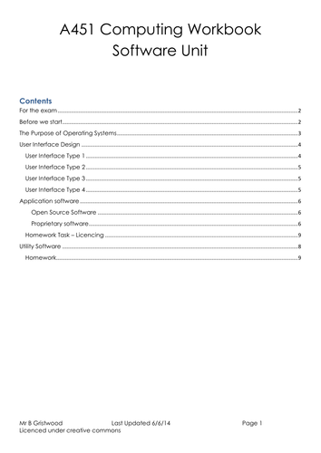 A451 Computing - Software Section