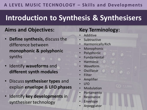 Introduction to Synthesisers