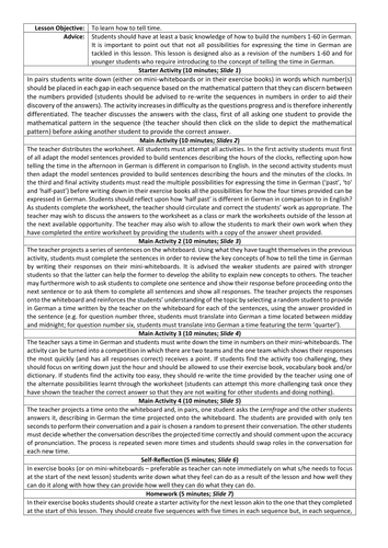 Telling the time in German