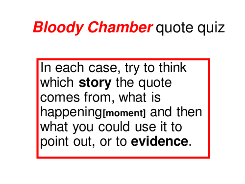 'Bloody Chamber' quote quiz [KS5, AQA]