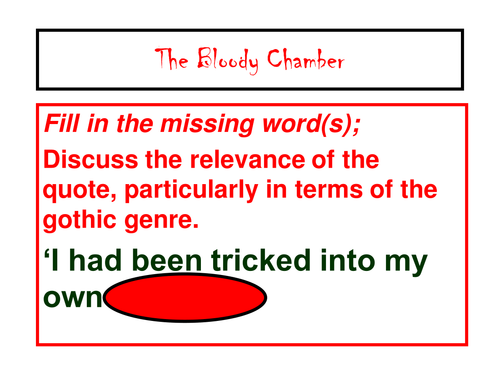 'Bloody Chamber' quote quiz - word
