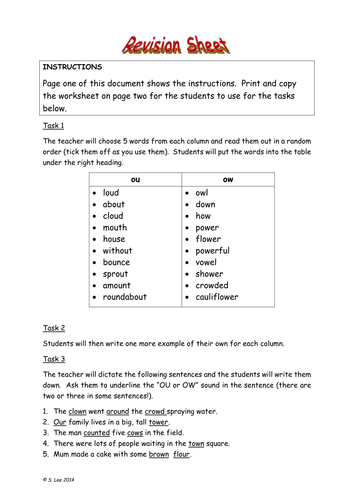 vowel digraphs set 6 ou ow and oi oy sound teaching resources