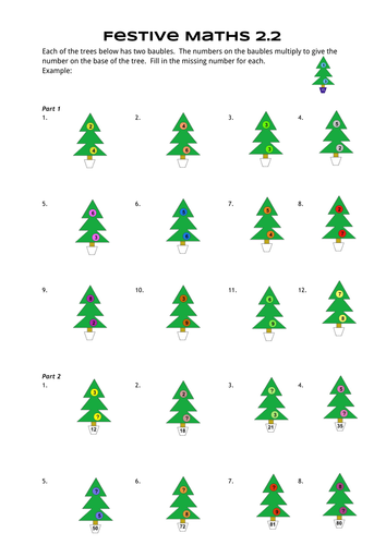 Festive Maths Pack 2 - Adding, multiplication, odd and even numbers & subtraction  