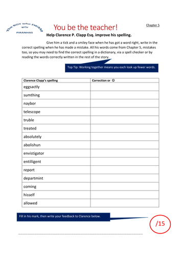 SPaG 'The Boy who Swam with Piranhas' - Chap 5