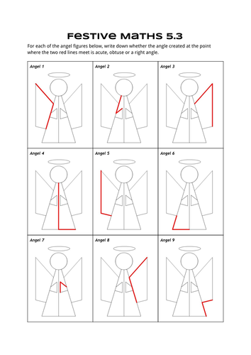 Festive Maths Pack 5 - Sequences, problem solving, angles and multiplication