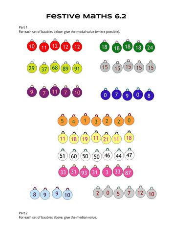 Festive Maths Pack 6 - 3D shapes, average and speed