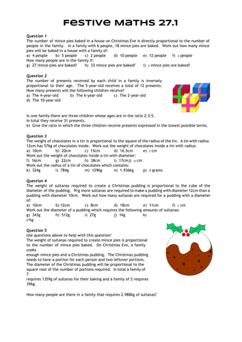 Festive Maths Pack 27