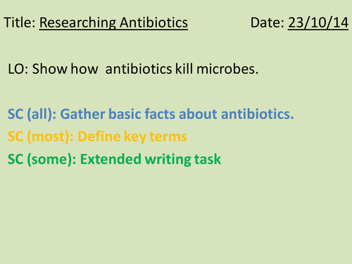 GCSE Core Science - Biology: Microbes and Disease - Lesson 4 -  Researching Antibiotics