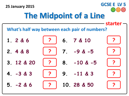 Midpoint of a Line Segment