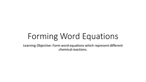 Chemistry: Forming word and symbol equations