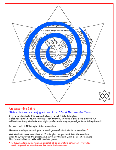 Les verbes conjugués avec être (a triangle puzzle)