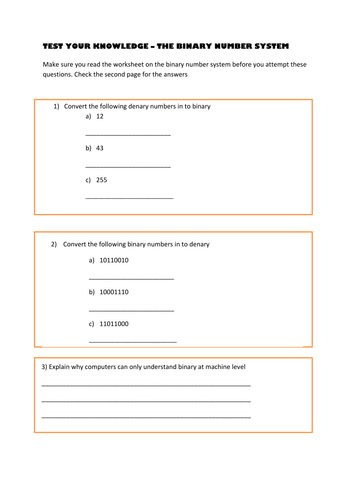 The Binary Number System | Teaching Resources
