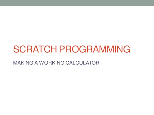 Creating a Calculator in Scratch