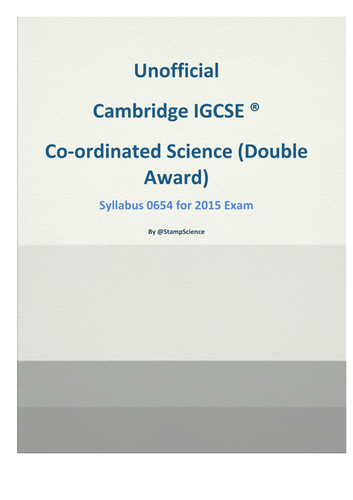 IGCSE Coordinated Science Revision guide 0654 2015 Edition