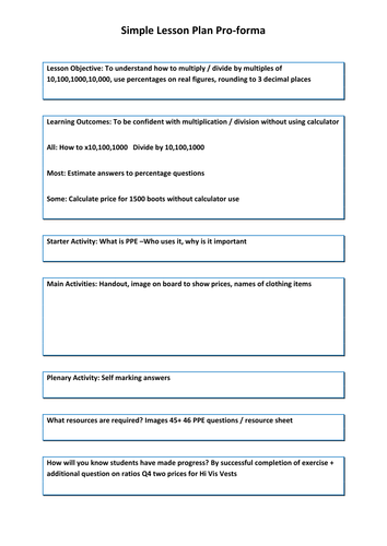PPE Maths Questions                   Personal Protective Equipment