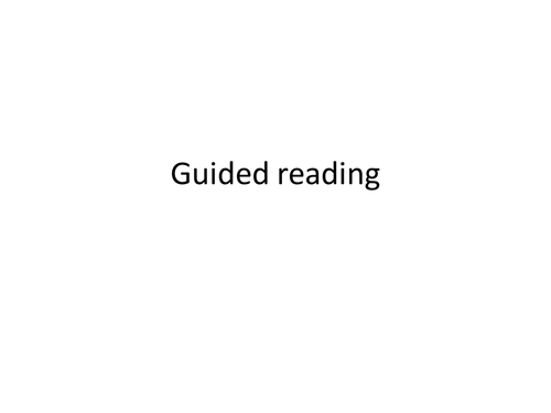Guided reading planning and assessment sheets