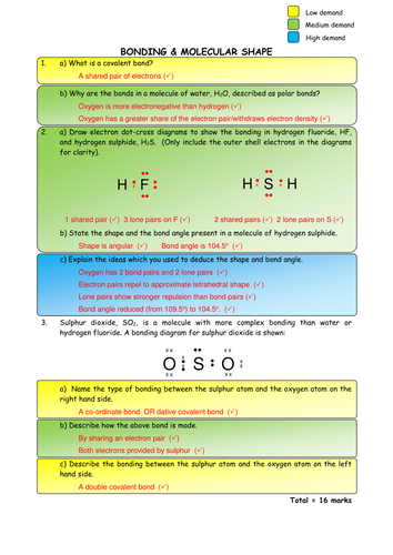 Chemistry: Bonding and molecular shape complete lesson