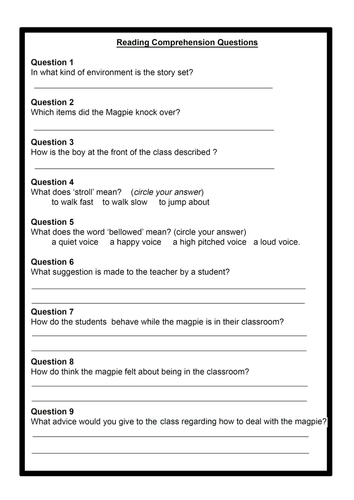 complete lesson year5 reading comprehension by bbadger teaching