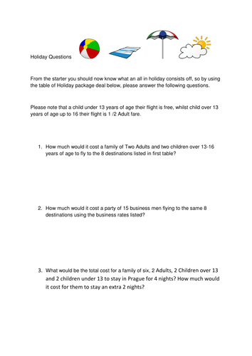 Holiday flight questions