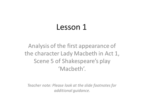 Analysing Lady Macbeth in Act 1, Scene 5 of 'Macbeth'