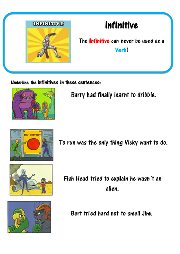 exercise english directions Super Infinitives   Grammar  lastingliteracy by SPaG