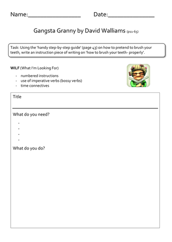 Gangsta Granny Guided Reading Plans Teaching Resources