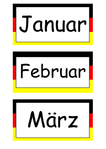 German Months of the Year Posters/Flashcards