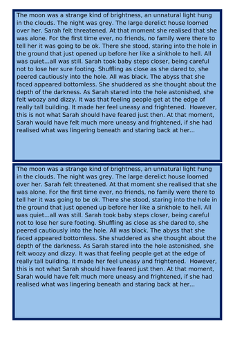 Suspense Writing Examples Ks2