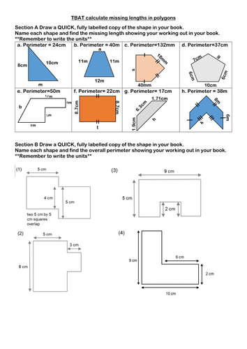 Calculating perimeter with missing lengths by bwellbrook - Teaching