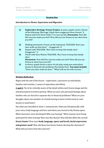 Drama Exploration - Separation and Migration