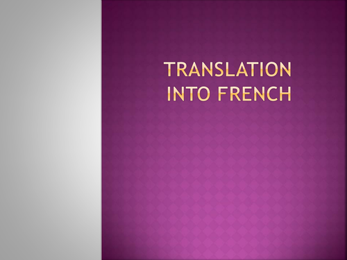 Translations into French A2