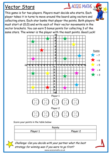 Vectors Translation Transformation Worksheet