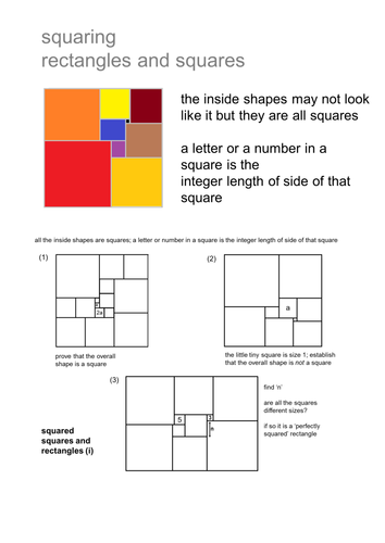 Squares and rectangles and algebra.
