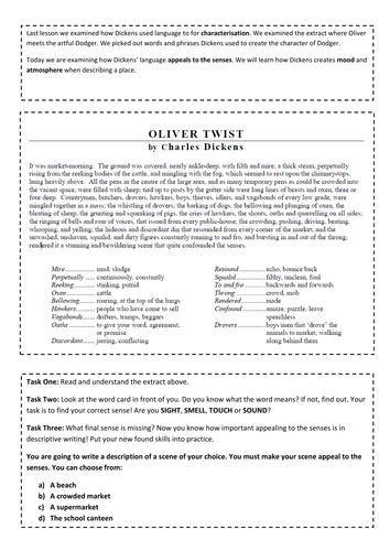 Creative writing based on oliver twist image