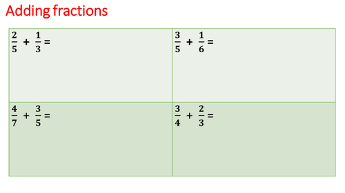 multiplying/ dividing/ adding/ subtracting fractions lesson 