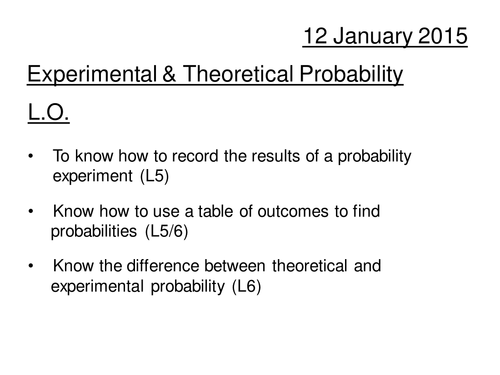 experimental-and-theoretical-probability-teaching-resources