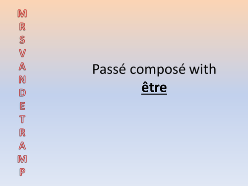Le passé composé