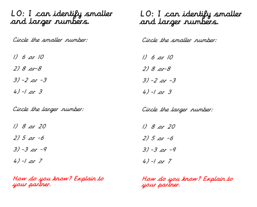 Negative Numbers Year 4 | Teaching Resources