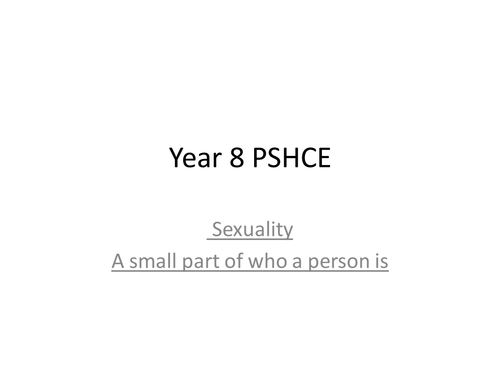 Sexuality, a small part of who a person is.