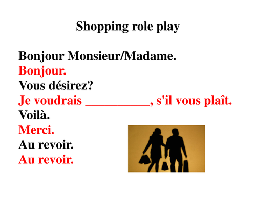 Shopping role play card