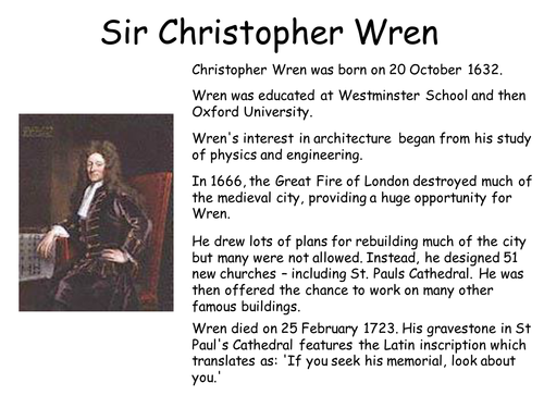 Sir Christopher Wren - Information and Works
