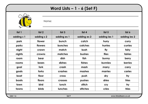 36 spelling bees lists for phonic phases 2-6 multi-tasks spelling scheme